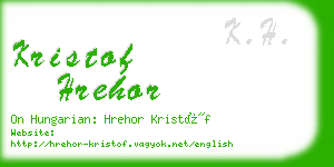 kristof hrehor business card